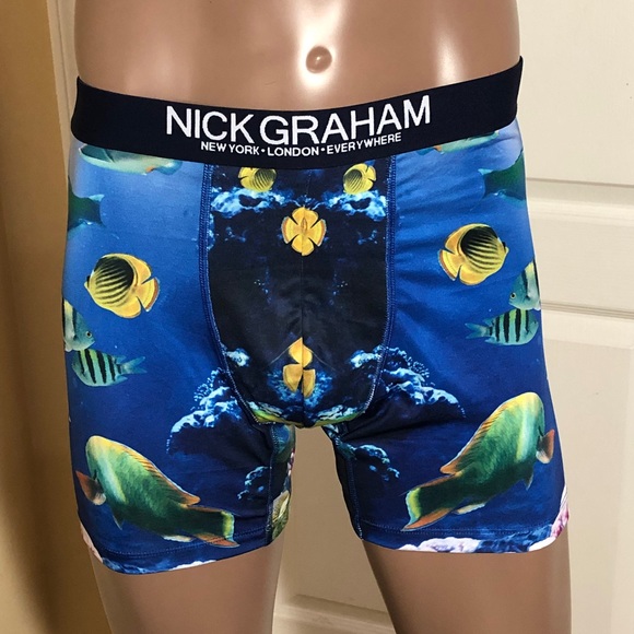Nick Graham Performance Fish Ocean Sea Photo Boxer Briefs - Picture 1 of 2